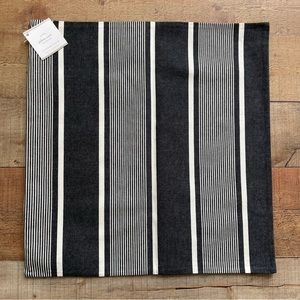 Pottery Barn Accents Pillow Cover 18x18 inches Black and White Stripes NEW